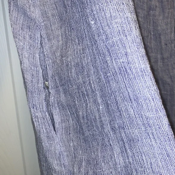 Zara gauzy Linen Tunic Dress, with pockets, blue & white woven fabric, NWT - Picture 9 of 11